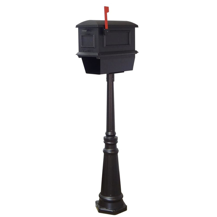 Special Lite Products || Traditional Curbside Mailbox with Newspaper Tube and Tacoma Mailbox Post with Direct Burial Kit