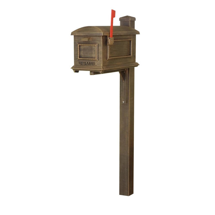 Special Lite Products || Traditional Curbside Mailbox with Wellington Mailbox Post, Copper