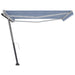 vidaXL || vidaXL Freestanding Manual Retractable Awning 157.5"x118.1" Blue/White