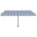 vidaXL || vidaXL Freestanding Manual Retractable Awning 157.5"x118.1" Blue/White