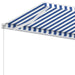 vidaXL || vidaXL Freestanding Manual Retractable Awning 157.5"x118.1" Blue/White