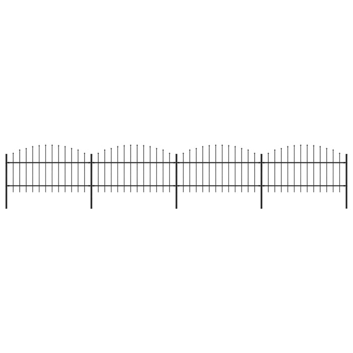 vidaXL || vidaXL Garden Fence with Spear Top Steel 22.3' Black 277724