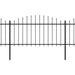 vidaXL || vidaXL Garden Fence with Spear Top Steel 27.9' Black 277734