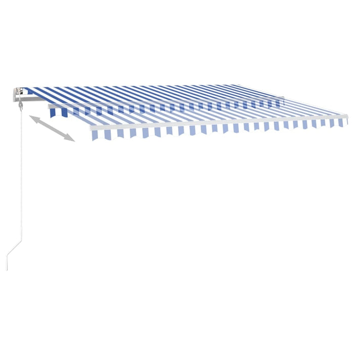 vidaXL || vidaXL Manual Retractable Awning with LED 13.1'x9.8' Blue and White