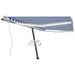 vidaXL || vidaXL Manual Retractable Awning with LED 157.5"x118.1" Blue and White