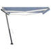 vidaXL || vidaXL Manual Retractable Awning with LED 157.5"x118.1" Blue and White