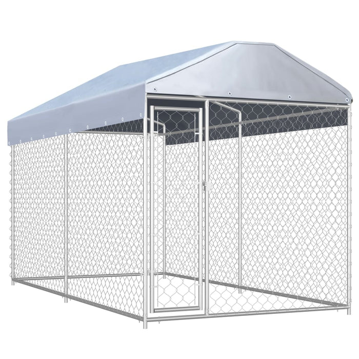 vidaXL || vidaXL Outdoor Dog Kennel with Canopy Top 150.4"x75.6"x88.6"