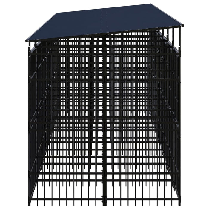 vidaXL || vidaXL Outdoor Dog Kennel with Roof Steel 138.9 sq ft 3097952